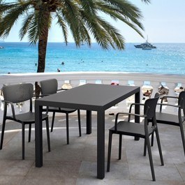 Τραπεζαρία Κήπου Ares Loft 20.9972 (Σετ 5Τμx) 140x80x75/54x53x82cm Black BLACK
