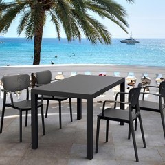 Τραπεζαρία Κήπου Ares Loft 20.9972 (Σετ 5Τμx) 140x80x75/54x53x82cm Black