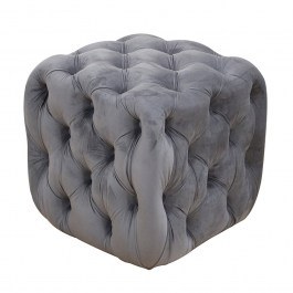 Σκαμπό Astra Velvet 40.0161 45x45x45cm Grey Zita Plus GREY
