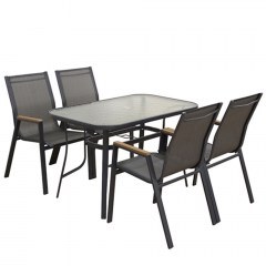 Τραπεζαρία Κήπου Selby 06.8085.1 (Σετ 5Τμx) 120x70x71cm/56x64x90cm Anthracite