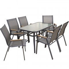 Garden Dining Set Selby 06.8085.2 (Set 7Pcs) 120x70x71cm/56x64x90cm Anthracite