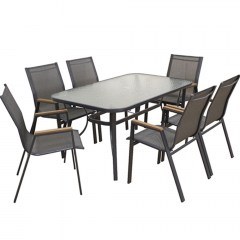 Garden Dining Set Selby 06.8085.4 (Set 7Pcs) 140x80x71cm/56x64x90cm Anthracite