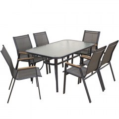 Garden Dining Set Selby 06.8085.6 (Set 7Pcs) 150x90x71cm/56x64x90cm Anthracite