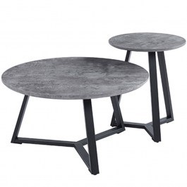 Τραπεζάκια Σαλονιού Alex 09.0010.5 (Σετ 2τμχ) Φ45x55cm/Φ80x41cm Cement CEMENT