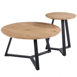 Τραπεζάκια Σαλονιού Alex 09.0010.4 (Σετ 2τμχ) Φ45x55cm/Φ80x41cm Sonoma Oak SONOMA-OAK