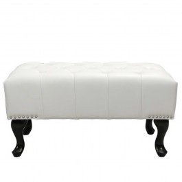 Stool Footstool T.Chesterfield Emma Hm226.02 Pu White Matte 80X46X42 Cm WHITE
