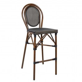 Stool Aluminum Bamboo Look Brown With Textline Hm5059 47X61X115 Cm BROWN