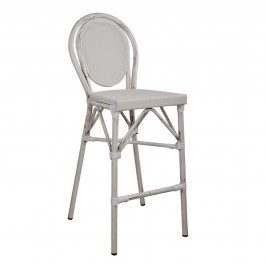 Stool Aluminum Bamboo Look Antique White With Textline Hm5110 47X61X115 Cm WHITE
