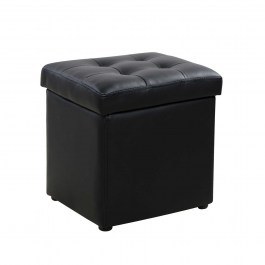 Σκαμπω Με Αποθηκευτικο Χωρο Pu Μαυρο Cube Hm224.01 BLACK