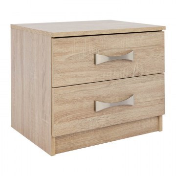 Bedside Table With 2 Drawers and Handle Hm2235.02 Sonama 48X40X42 Cm