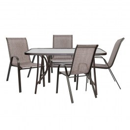 Σετ Τραπεζαριας 5Τμχ Με 4 Καρεκλες & Τραπεζι Hm5200.02 BROWN