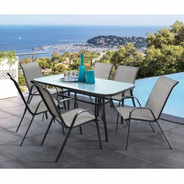 Σετ Τραπεζαριας 7Τμχ 160X90 Bruno & 6 Leon Πολυθρονα Hm5206.01