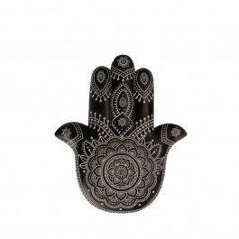 Wall Deco Hamsa 019682 24,5x2,5xH29,5cm Black-White BLACK-WHITE