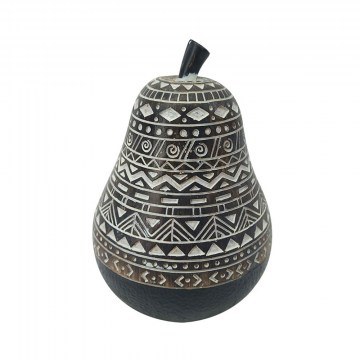Διακοσμητικό Επιτραπέζιο Αχλάδι Rabia D9,8xH13,7cm Black-Brown