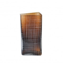 Vase Glass Gravir 15,5x11,5xH33cm Honey Brown BROWN