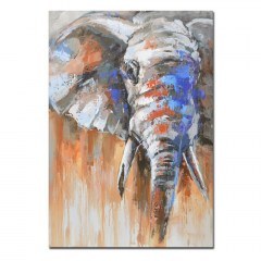 Πίνακας Σε Καμβά Elephant In Color 90x120xH3cm Multi