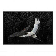 Κάδρο Σε Καμβά Crane 1 018740 122,5x82,5xH4,5cm Black-White