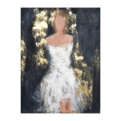 Painting On Canvas Dame 1 020052 Gold 90x120xH3cm Black-White