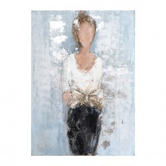 Painting On Canvas Dame 2 020053 Gold 90x120xH3cm Grey-White-Black