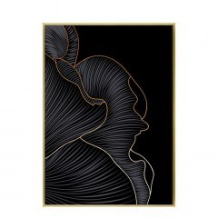 Κάδρο Σε Καμβά Mets 1 022866 51,5x71,5xH3,5cm Black-Gold