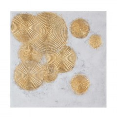 Πίνακας Σε Καμβά Festos 2 021635 82x82xH4,5cm Gold-White