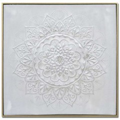 Πίνακας Καμβάς Rozeta 016281 62x5x62cm White-Gold