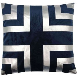 Decorative Pillow (With Stuffing) Illusion 023364 Blue-Silver BLUE-SILVER