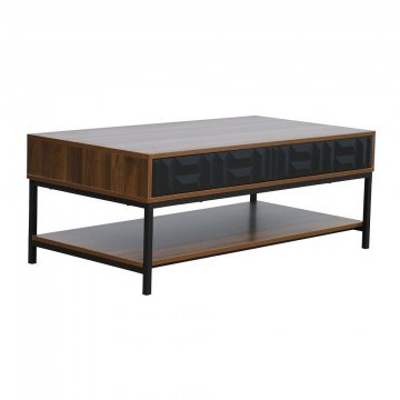 Τραπεζάκι Σαλονιού Zuma 04-1057 Με 2 Συρτάρια 111.5x60x44 Walnut-Black