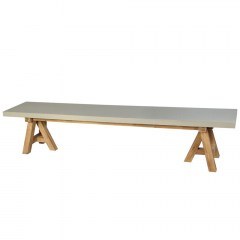 Bench Eresos 22-0238 200x40x45cm Cement-Natural