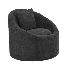 Πολυθρόνα Περιστρεφόμενη Softy 01-3574 80x80x77cm Dark Grey DARK GREY