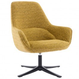 Πολυθρόνα Περιστρεφόμενη Tiffany 01-3534 80x75x90cm Yellow-Black YELLOW-BLACK