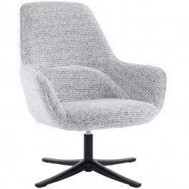 Πολυθρόνα Περιστρεφόμενη Tiffany 01-3533 80x75x90cm Black-White BLACK-WHITE