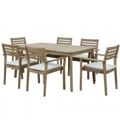 Toujour Dining Set (Set 7 Pieces) 22-0222 Natural