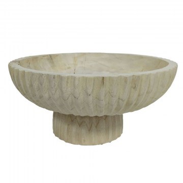 Decorative Bowl With Base Sonto 032630 30x30x14cm Natural