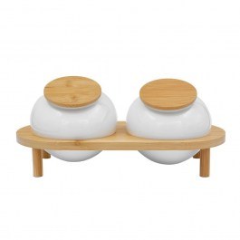 Storage Box With Base Curve (Set 3Pcs) 030006 33x16x13cm White-Natural WHITE-NATURAL
