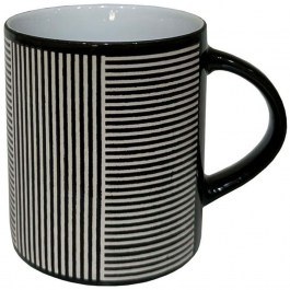 Mug Lines 028858 8x8x10cm White-Black WHITE-BLACK