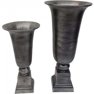 Vase Devi (Set 2Pcs) 022163 24x24x50cm Antique Silver