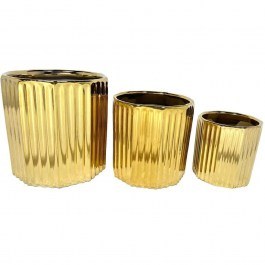 Plant Pot Oro (Set 3Pcs) 032455 18x18x18/15x15x15/11,5x11,5x12cm Gold GOLD