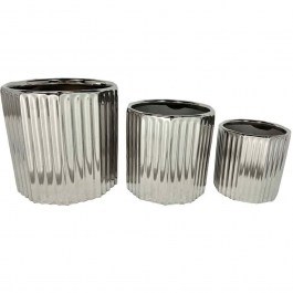 Plant Pot Argento (Set 3Pcs) 032464 18x18x18/15x15x15/11,5x11,5x12cm Silver SILVER