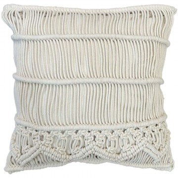 Decorative Pillow (With Stuffing) Harsha Macrame 029111 Ivory
