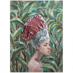 Πίνακας Καμβάς Jungle Lady 015119 76x4x100cm Multi