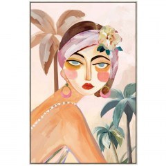 Canvas Painting Tropical Lady 030525 60x5x90cm Multi