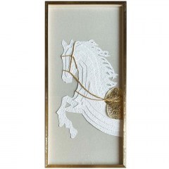 Painting Russell 030458 50x3x100cm White-Gold
