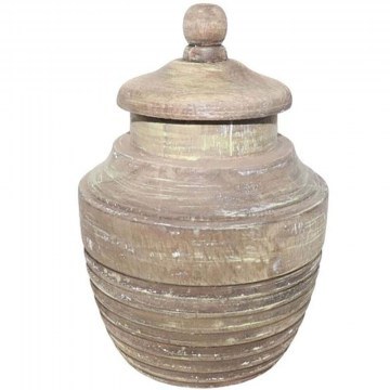 Container With Lid Indi 026518 12x12x18cm Antique Natural