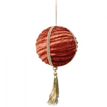 Χριστουγεννιάτικη Μπάλα Harold Brocade 030224 8x8x17cm Terracotta-Gold
