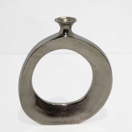 Vase Abstract Circle 029020 26x4x31cm Silver Nickel SILVER