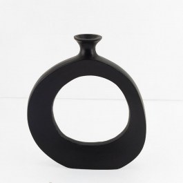 Vase Abstract Circle 028992 26x4x31cm Black BLACK