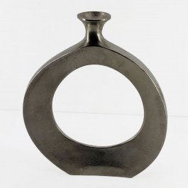 Βάζο Abstract Circle 029019 37x5x45cm Silver Nickel SILVER