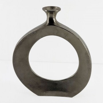 Βάζο Abstract Circle 029019 37x5x45cm Silver Nickel
