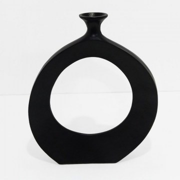 Βάζο Abstract Circle 028991 37x5x45cm Black